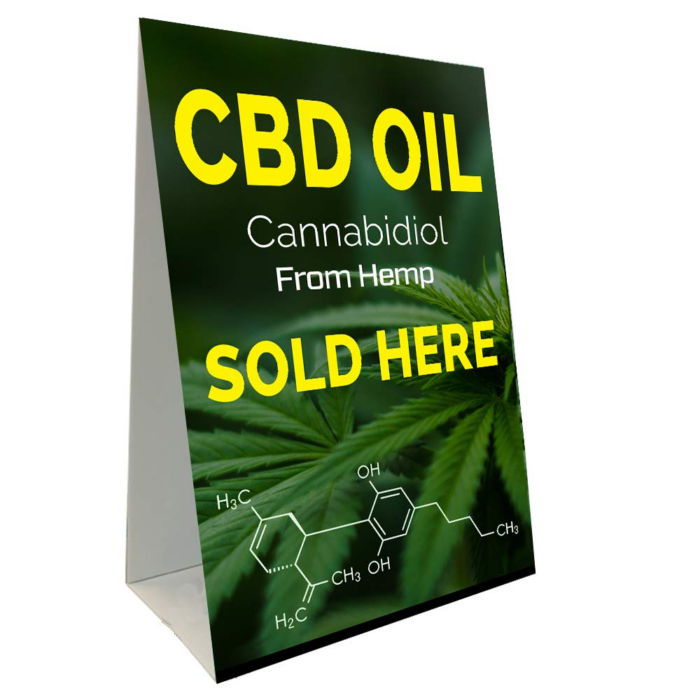 CBD Oil Sold Here Economy A-Frame Sign